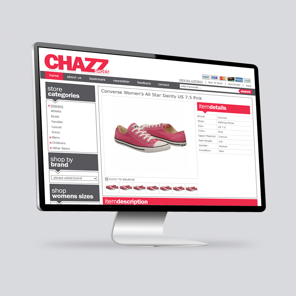Chazz Shoes - eBay Listing Template