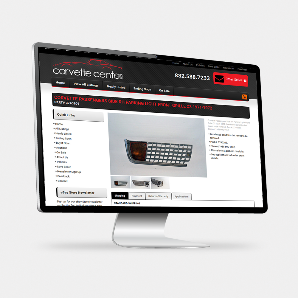 Corvette Center - eBay Listing Template